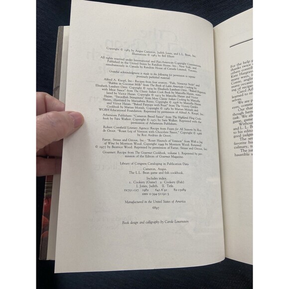 The L. L. BEAN GAME & FISH COOKBOOK by Cameron & Jones 1983 First Edition - Picture 3 of 3